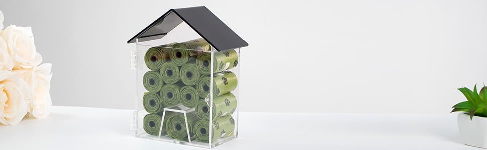 Kcgani Acrylic Dog Poop Bag Dispenser, Frame House