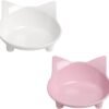 Skrtuan Cat Bowl Cat Food Bowls Non Slip Dog Dish Pet Food Bowls Shallow Cat Water Bowl Cat Feeding Wide Bowls to Stress Relief of Whisker Fatigue Pet Bowl of Rabbits Puppy(Safe Food-Grade)