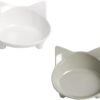 Skrtuan Cat Bowl Cat Food Bowls Non Slip Dog Dish Pet Food Bowls Shallow Cat Water Bowl Cat Feeding Wide Bowls to Stress Relief of Whisker Fatigue Pet Bowl of Rabbits Puppy(Safe Food-Grade)