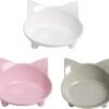 Skrtuan Cat Bowl Cat Food Bowls Non Slip Dog Dish Pet Food Bowls Shallow Cat Water Bowl Cat Feeding Wide Bowls to Stress Relief of Whisker Fatigue Pet Bowl of Rabbits Puppy(Safe Food-Grade)
