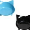 Skrtuan Cat Bowl Cat Food Bowls Non Slip Dog Dish Pet Food Bowls Shallow Cat Water Bowl Cat Feeding Wide Bowls to Stress Relief of Whisker Fatigue Pet Bowl of Rabbits Puppy(Safe Food-Grade)