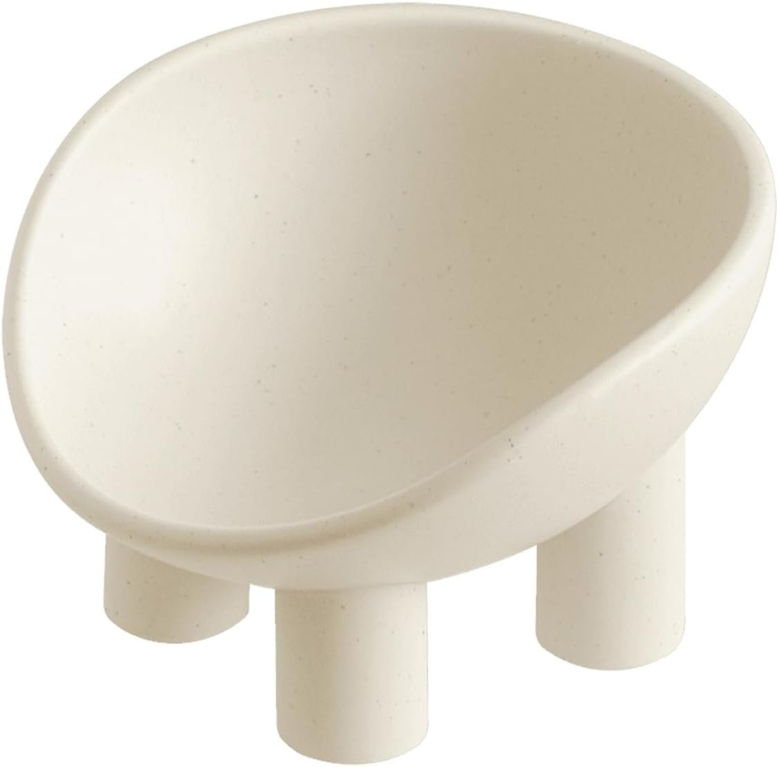 Four-Legs Ceramic Cat‘s Bowl, Chubby Cute Pet Bowls, Matte Crème