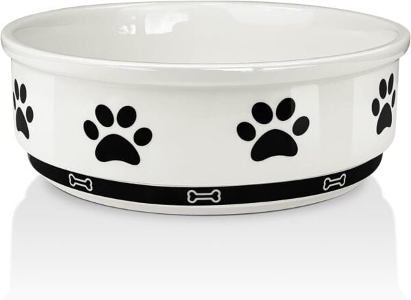 Ceramic Pet Bowl for Dogs and Cats, Weighted Non-Slip Dog Bowls Food and Water Dish, Durable Pets Feeding Bowls Suitable for Small, Medium, and Large Dogs, Pink, 36 Oz