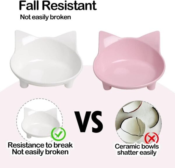 Skrtuan Cat Bowl Cat Food Bowls Non Slip Dog Dish Pet Food Bowls Shallow Cat Water Bowl Cat Feeding Wide Bowls to Stress Relief of Whisker Fatigue Pet Bowl of Rabbits Puppy(Safe Food-Grade)