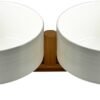 515IWtV6O4L._AC_SL1500 Ceramic Dog and Cat Bowl with Wood Stand Non-Slip Matte Glaze Weighted Food Water Set for Cats &Small Dogs 13.5OZ