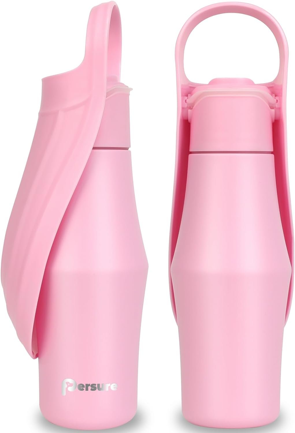 Dog Water Bottle, Portable Dog Water Bottle Dispenser – 27 OZ Stainless Steel Leak-Proof Water Bottle for Dogs On The Go, Perfect for Travel, Walking, Hiking and Outdoor Activities, Pink
