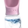 Pet Water Bottle, 19 Oz Leak Proof, Reusable Water Flow Back, Drinking Cup for Travel, Hiking, Walking, Jogging, Service Dog Vest, BPA Grade Plastic, Dogs, Cats, Rabbits (19oz Pink)