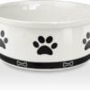 Ceramic Pet Bowl for Dogs and Cats, Weighted Non-Slip Dog Bowls Food and Water Dish, Durable Pets Feeding Bowls Suitable for Small, Medium, and Large Dogs, Pink, 36 Oz
