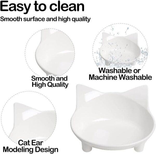 Skrtuan Cat Bowl Cat Food Bowls Non Slip Dog Dish Pet Food Bowls Shallow Cat Water Bowl Cat Feeding Wide Bowls to Stress Relief of Whisker Fatigue Pet Bowl of Rabbits Puppy(Safe Food-Grade)