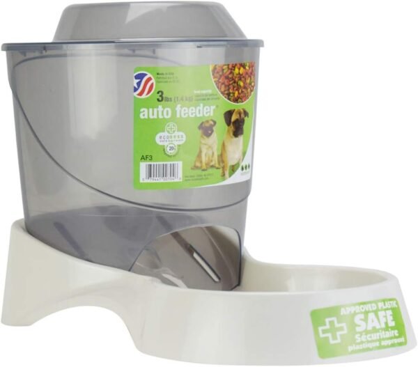 Pets Small Gravity Auto Feeder for Cats/Dogs, 3 Pound Capacity, GRAY (Pack of 1)