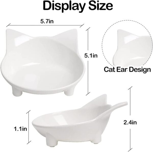 Skrtuan Cat Bowl Cat Food Bowls Non Slip Dog Dish Pet Food Bowls Shallow Cat Water Bowl Cat Feeding Wide Bowls to Stress Relief of Whisker Fatigue Pet Bowl of Rabbits Puppy(Safe Food-Grade)