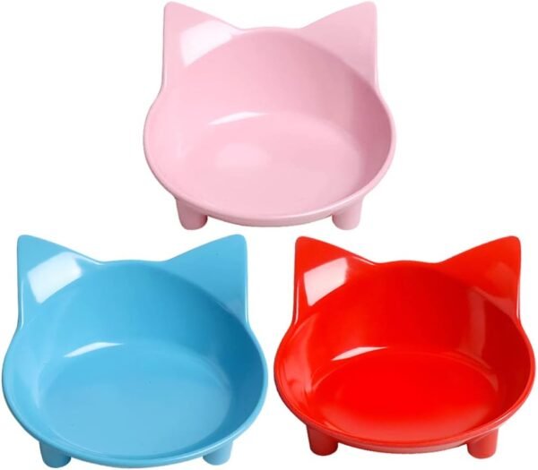 Skrtuan Cat Bowl Cat Food Bowls Non Slip Dog Dish Pet Food Bowls Shallow Cat Water Bowl Cat Feeding Wide Bowls to Stress Relief of Whisker Fatigue Pet Bowl of Rabbits Puppy(Safe Food-Grade)