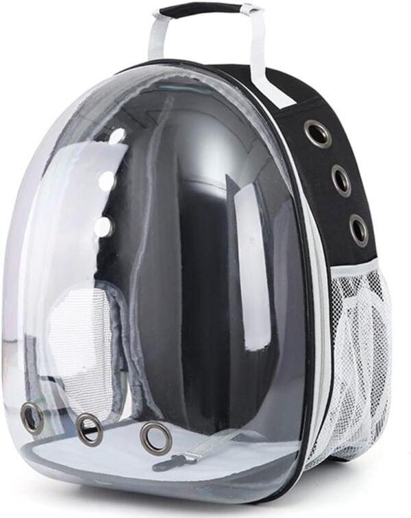 Pet Backpack Carrier with Harness Backpack with Bubble Clear Front for Cats, Small Dogs, Bunnies etc with Harness Included, Pet Carrier for Traveling, Walking, Hiking and Outdoor Activities