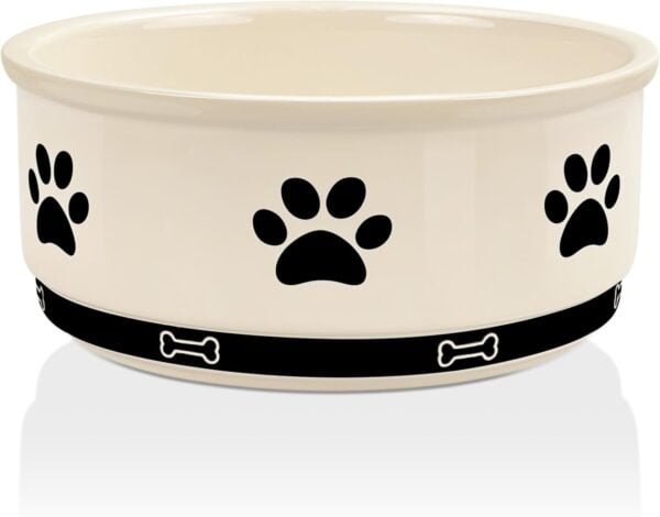 Ceramic Pet Bowl for Dogs and Cats, Weighted Non-Slip Dog Bowls Food and Water Dish, Durable Pets Feeding Bowls Suitable for Small, Medium, and Large Dogs, Pink, 36 Oz