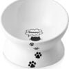 Cat Bowl Anti Vomiting, Raised Cat Food Bowls, Tilted Elevated Cat Bowl, Ceramic Pet Food Bowl for Flat Faced Cats, Small Dogs, Protect Pet’s Spine, Dishwasher Safe