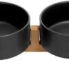 51vfsWj_IbL._AC_SL1500 Ceramic Dog and Cat Bowl with Wood Stand Non-Slip Matte Glaze Weighted Food Water Set for Cats &Small Dogs 13.5OZ