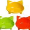 Skrtuan Cat Bowl Cat Food Bowls Non Slip Dog Dish Pet Food Bowls Shallow Cat Water Bowl Cat Feeding Wide Bowls to Stress Relief of Whisker Fatigue Pet Bowl of Rabbits Puppy(Safe Food-Grade)