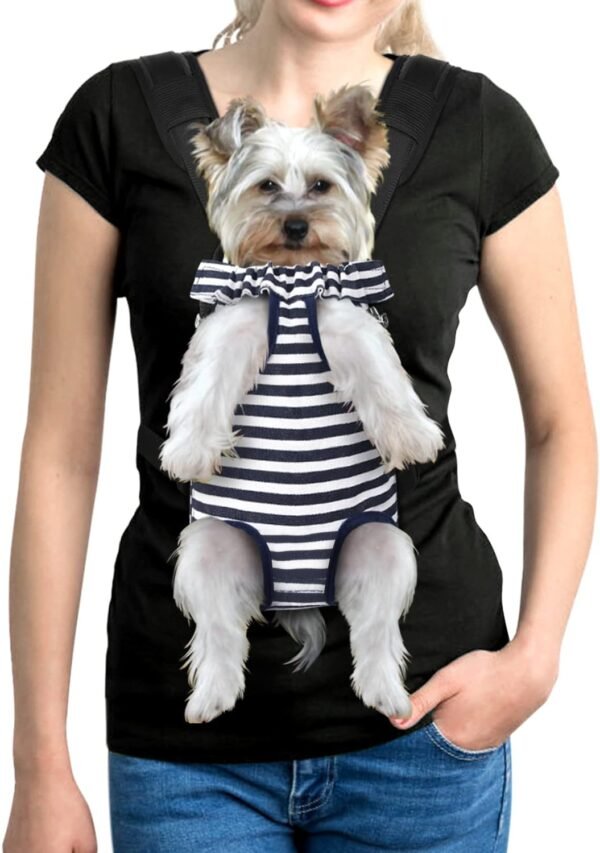 Pet Dog Carrier Backpack Adjustable Dog Front Carrier, Legs Out Easy-Fit Dog Travel Backpack Carrier for Hiking Camping for Small Medium Dogs Cats and Rabbits (Medium (Pack of 1), A-Black)