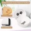 Ceramic Elevated Cat Bowls, 10?? Tilted Raised Cat Food Bowls for Food and Water, Indoor Cat Dishes with Bamboo Stand Anti Vomiting for Cats and Puppy, Pet Bowl Set with Anti Slip Feet, Dishwasher Safe
