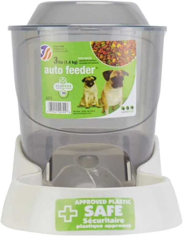 Pets Small Gravity Auto Feeder for Cats/Dogs, 3 Pound Capacity, GRAY (Pack of 1)