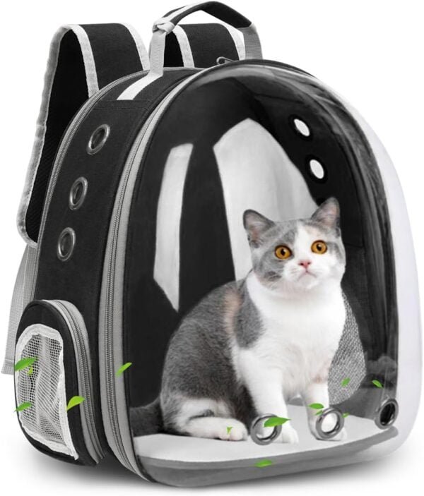 618OrCsCcKL._AC_SL1200 Cat Backpack/Cat Backpack Bubble Expandable Foldable Breathable for Small Medium Dogs Cats, Space Capsule Bubble Window Pet Carrier Backpack for Hiking, Travelling (Yellow)
