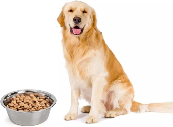 4-Pack Stainless Steel Dog Bowl, Metal Food and Water Dish for Large Medium Small Dog, Elevated Stand, Kitten, Puppy