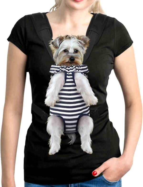 Pet Dog Carrier Backpack Adjustable Dog Front Carrier, Legs Out Easy-Fit Dog Travel Backpack Carrier for Hiking Camping for Small Medium Dogs Cats and Rabbits (Medium (Pack of 1), A-Black)