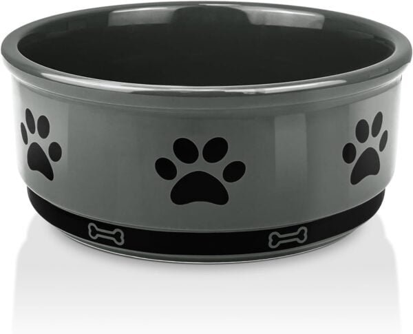 Ceramic Pet Bowl for Dogs and Cats, Weighted Non-Slip Dog Bowls Food and Water Dish, Durable Pets Feeding Bowls Suitable for Small, Medium, and Large Dogs, Pink, 36 Oz