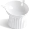 Ceramic Raised Cat Bowl，Tilted Raised Cat Bowl Anti Vomit Cat Bowls for Indoor Cats Whisker Friendly Pet Feeder for Cats Puppies, Microwave and Dishwasher Safe