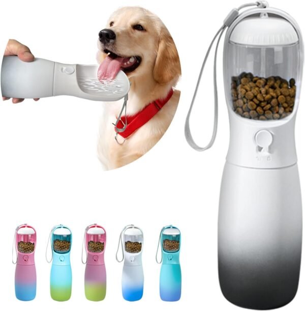 Dog Water Bottle, 19Oz Large Capacity Portable Dog Water Bowl, Food Grade Drinking Feeder & Dish Bowl,   Puppy Essentials for Outdoor Walking Traveling, Dog Gifts (Pink&Blue)