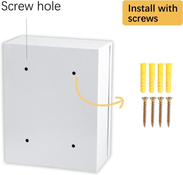 Outdoor Dog Poop Bag Dispenser for Yard, Wall Mount Metal Waste Bag Dispenser with Lock， Waterproof Doggy Bag Holder for Pet Waste Stations， Holds 20 Rolls Dog Waste Bags（Gray）