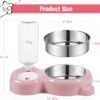 Dog Bowls, Cat Food and Water Bowl Set with Water Dispenser and Stainless Steel Bowl for Cats and Small Dogs – Pink