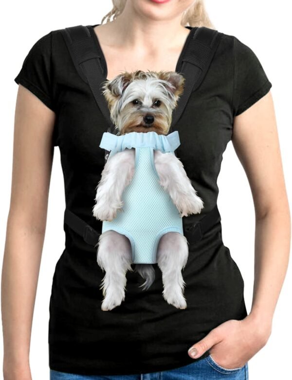 Pet Dog Carrier Backpack Adjustable Dog Front Carrier, Legs Out Easy-Fit Dog Travel Backpack Carrier for Hiking Camping for Small Medium Dogs Cats and Rabbits (Medium (Pack of 1), A-Black)