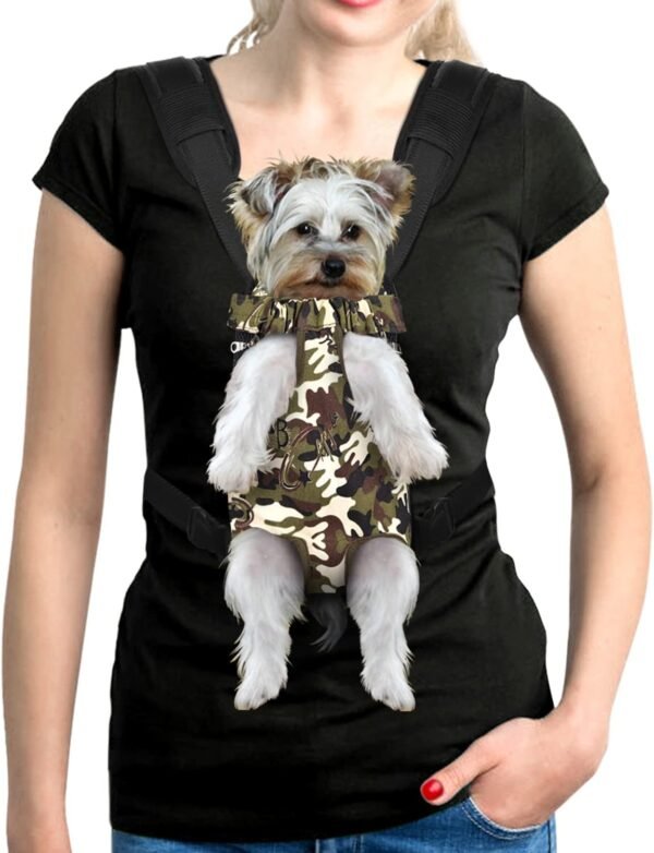 Pet Dog Carrier Backpack Adjustable Dog Front Carrier, Legs Out Easy-Fit Dog Travel Backpack Carrier for Hiking Camping for Small Medium Dogs Cats and Rabbits (Medium (Pack of 1), A-Black)