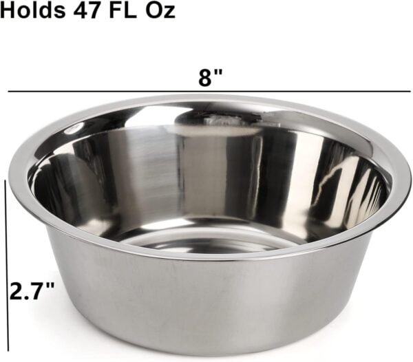 4-Pack Stainless Steel Dog Bowl, Metal Food and Water Dish for Large Medium Small Dog, Elevated Stand, Kitten, Puppy