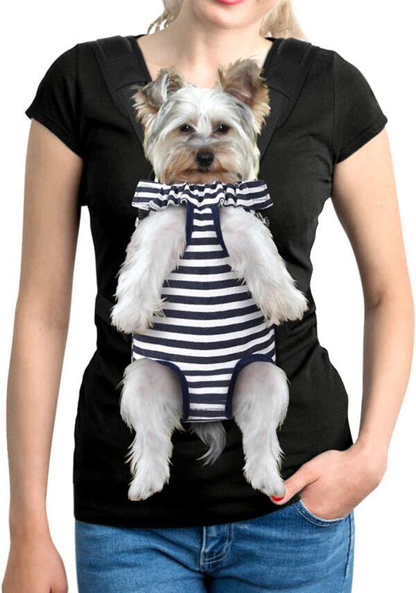 Pet Dog Carrier Backpack Adjustable Dog Front Carrier, Legs Out Easy-Fit Dog Travel Backpack Carrier for Hiking Camping for Small Medium Dogs Cats and Rabbits (Medium (Pack of 1), A-Black)