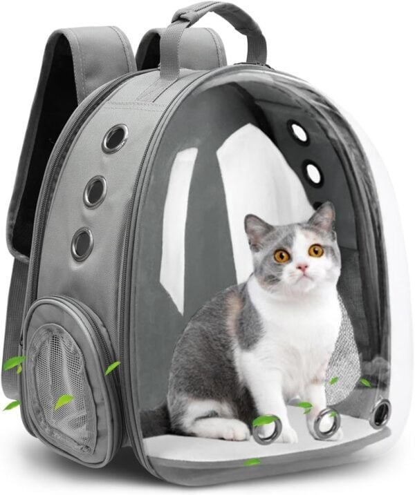 61i1arEHq_L._AC_SL1200 Cat Backpack/Cat Backpack Bubble Expandable Foldable Breathable for Small Medium Dogs Cats, Space Capsule Bubble Window Pet Carrier Backpack for Hiking, Travelling (Yellow)