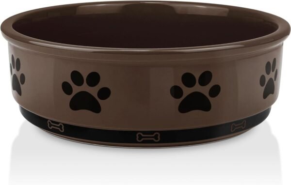 Ceramic Pet Bowl for Dogs and Cats, Weighted Non-Slip Dog Bowls Food and Water Dish, Durable Pets Feeding Bowls Suitable for Small, Medium, and Large Dogs, Pink, 36 Oz