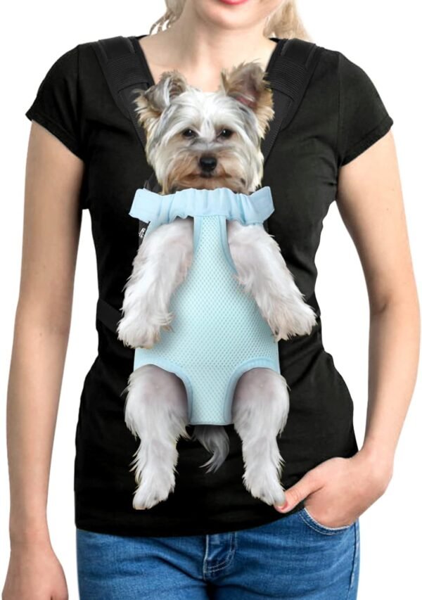 Pet Dog Carrier Backpack Adjustable Dog Front Carrier, Legs Out Easy-Fit Dog Travel Backpack Carrier for Hiking Camping for Small Medium Dogs Cats and Rabbits (Medium (Pack of 1), A-Black)