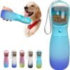 Dog Water Bottle, 19Oz Large Capacity Portable Dog Water Bowl, Food Grade Drinking Feeder & Dish Bowl,   Puppy Essentials for Outdoor Walking Traveling, Dog Gifts (Pink&Blue)
