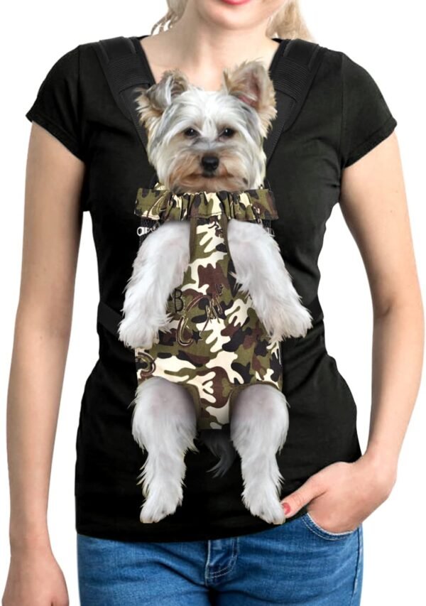 Pet Dog Carrier Backpack Adjustable Dog Front Carrier, Legs Out Easy-Fit Dog Travel Backpack Carrier for Hiking Camping for Small Medium Dogs Cats and Rabbits (Medium (Pack of 1), A-Black)