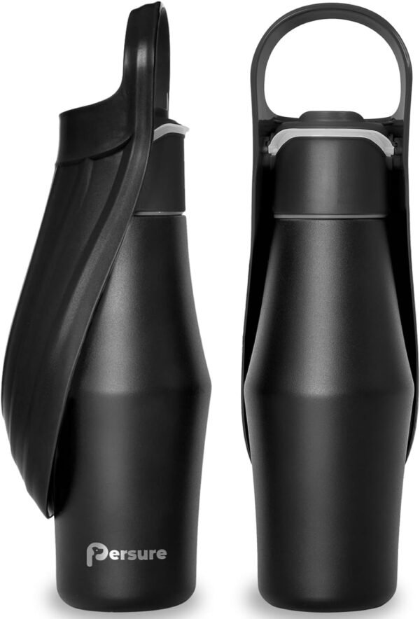 Dog Water Bottle, Portable Dog Water Bottle Dispenser – 27 OZ Stainless Steel Leak-Proof Water Bottle for Dogs On The Go, Perfect for Travel, Walking, Hiking and Outdoor Activities, Pink