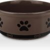 Ceramic Pet Bowl for Dogs and Cats, Weighted Non-Slip Dog Bowls Food and Water Dish, Durable Pets Feeding Bowls Suitable for Small, Medium, and Large Dogs, Pink, 36 Oz