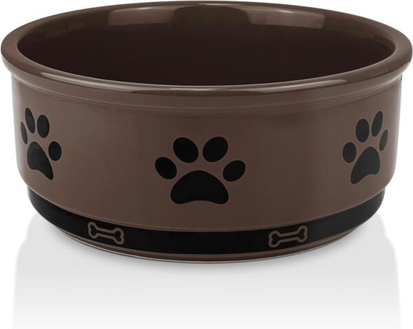 Ceramic Pet Bowl for Dogs and Cats, Weighted Non-Slip Dog Bowls Food and Water Dish, Durable Pets Feeding Bowls Suitable for Small, Medium, and Large Dogs, Pink, 36 Oz