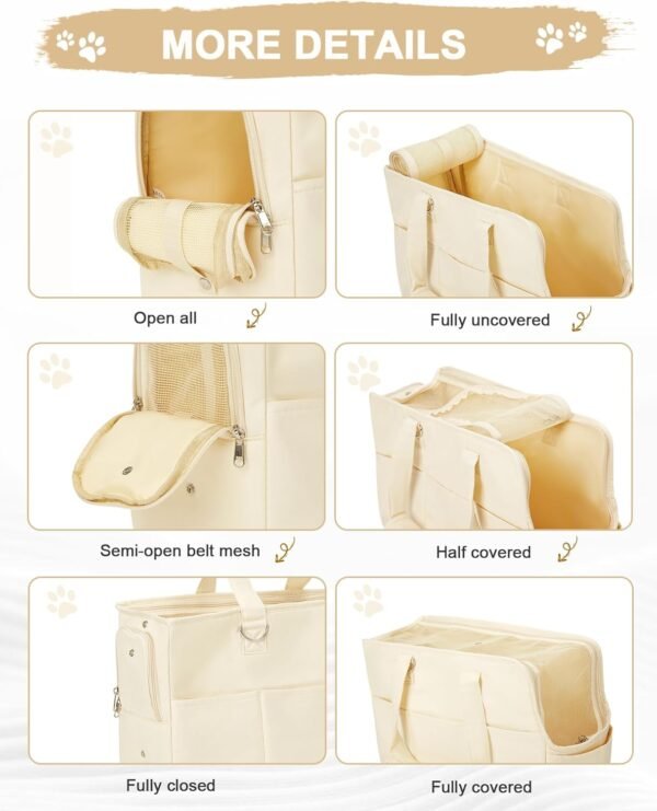Dog Carrier Pet Bag Holds Up to 20lbs,Cotton Bag with Soft-Sided,Dog and Cat Carriers for Cats and Small Dogs,Carrier Airline Approved Pet Bag,Beige