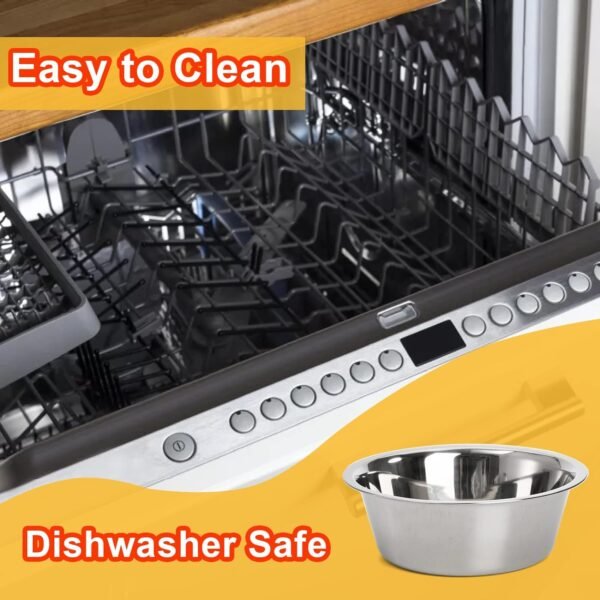 4-Pack Stainless Steel Dog Bowl, Metal Food and Water Dish for Large Medium Small Dog, Elevated Stand, Kitten, Puppy