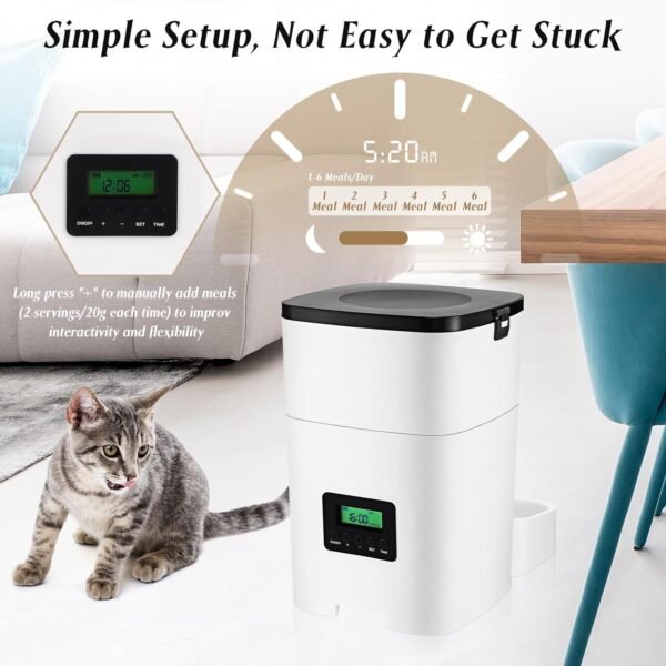 2 Pcs Automatic Cat Feeder Timed Dog Food Dispenser 3l Dry Food Dispenser with Dual Power Supply Pet Feeder Programmable Portion Size Control 4 Meals Per Day Auto Cat Feeder