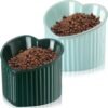 7175g6YOhyL._AC_SL1500 2 Pcs Ceramic Elevated Cat Bowls Tilted Elevated Raised Cat Bowls Anti Vomit Cat Bowls for Indoor Cats Stress Free Water Dish Feeder for Cats Puppies, Heart Shaped(Pearly White)