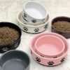 Ceramic Pet Bowl for Dogs and Cats, Weighted Non-Slip Dog Bowls Food and Water Dish, Durable Pets Feeding Bowls Suitable for Small, Medium, and Large Dogs, Pink, 36 Oz