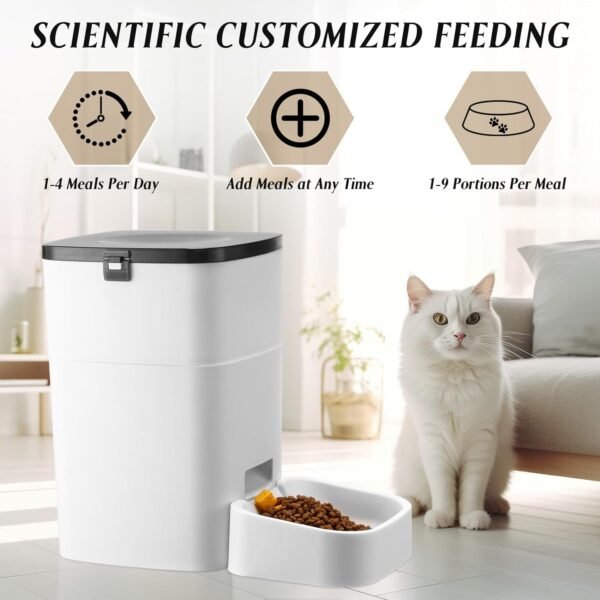 2 Pcs Automatic Cat Feeder Timed Dog Food Dispenser 3l Dry Food Dispenser with Dual Power Supply Pet Feeder Programmable Portion Size Control 4 Meals Per Day Auto Cat Feeder
